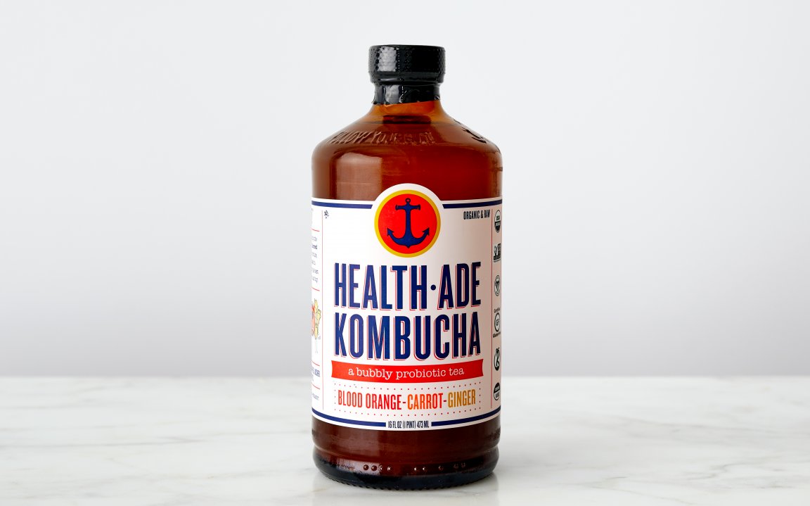 Organic Blood Orange Carrot Ginger Kombucha HealthAde Kombucha SF
